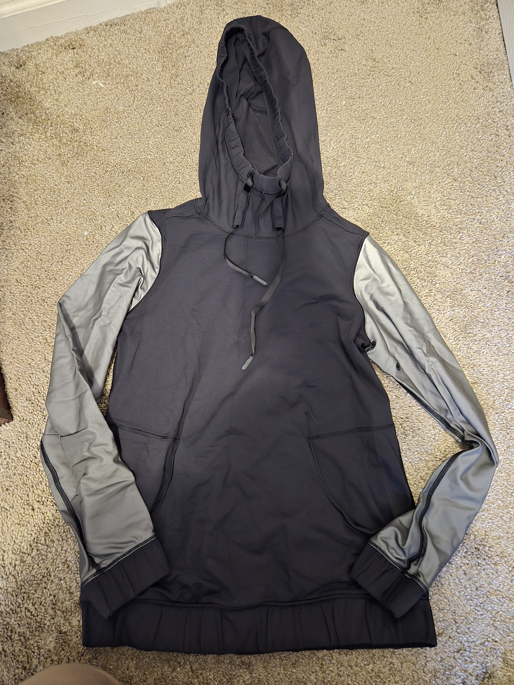 Ladies Black Hoodie with Reflective Sleeves
